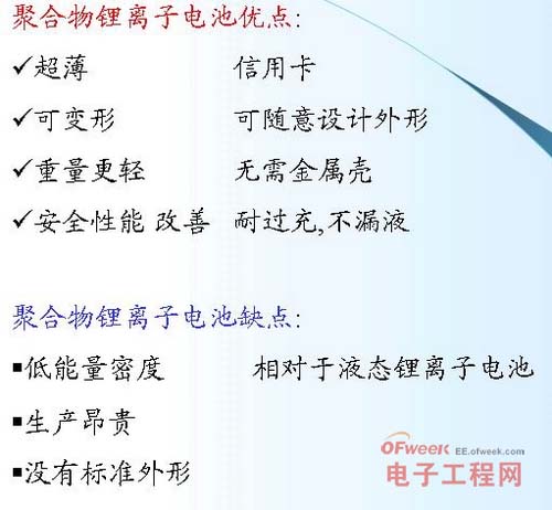 聚合物鋰離子電池的優(yōu)缺點