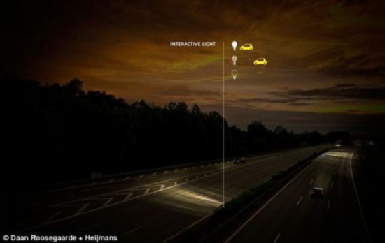 荷蘭的智能公路將安裝節(jié)能燈，隨著車輛的靠近亮度逐漸提高，車輛通過后關(guān)閉